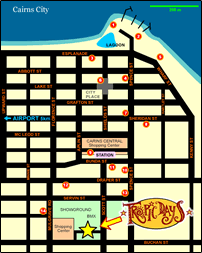 Cairns City Map, Tropic Days