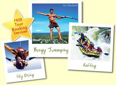 Sky Diving, Bungy Jumping, Rafting